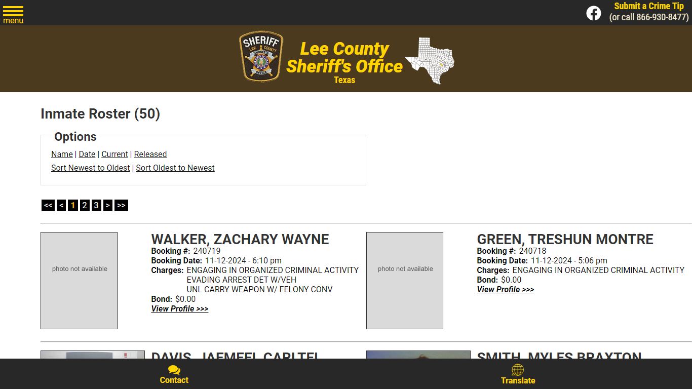 Inmate Roster - Current Inmates Booking Date Descending - Lee County ...