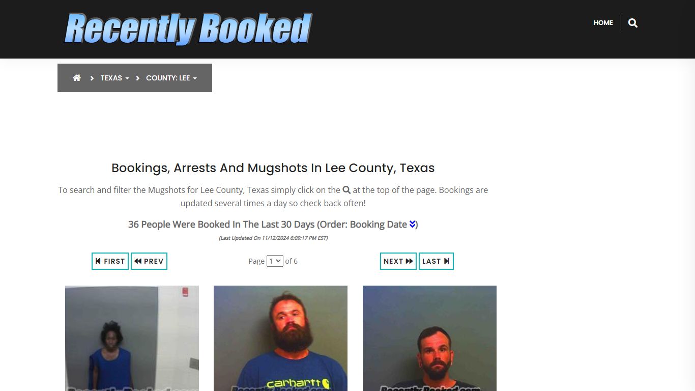 Bookings, Arrests and Mugshots in Lee County, Texas - Recently Booked