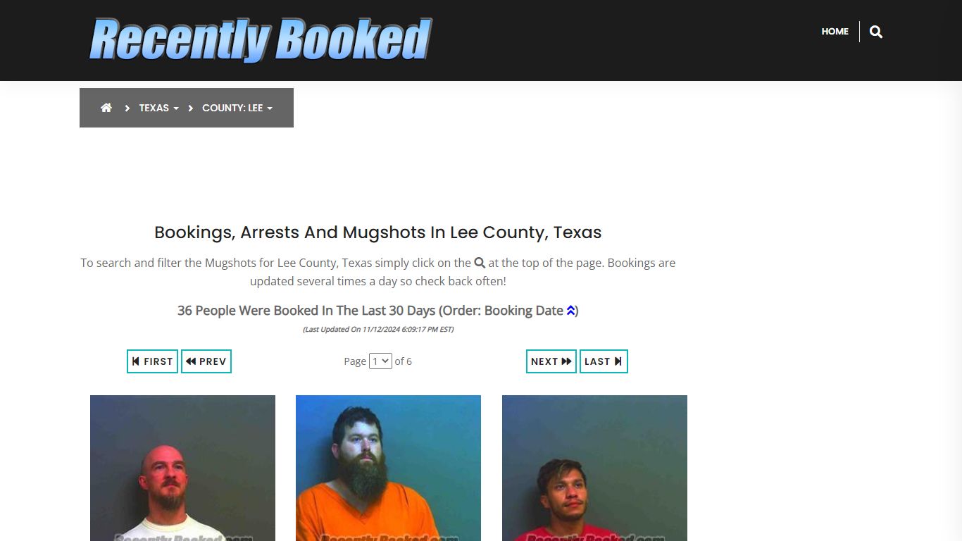 Bookings, Arrests and Mugshots in Lee County, Texas - Recently Booked