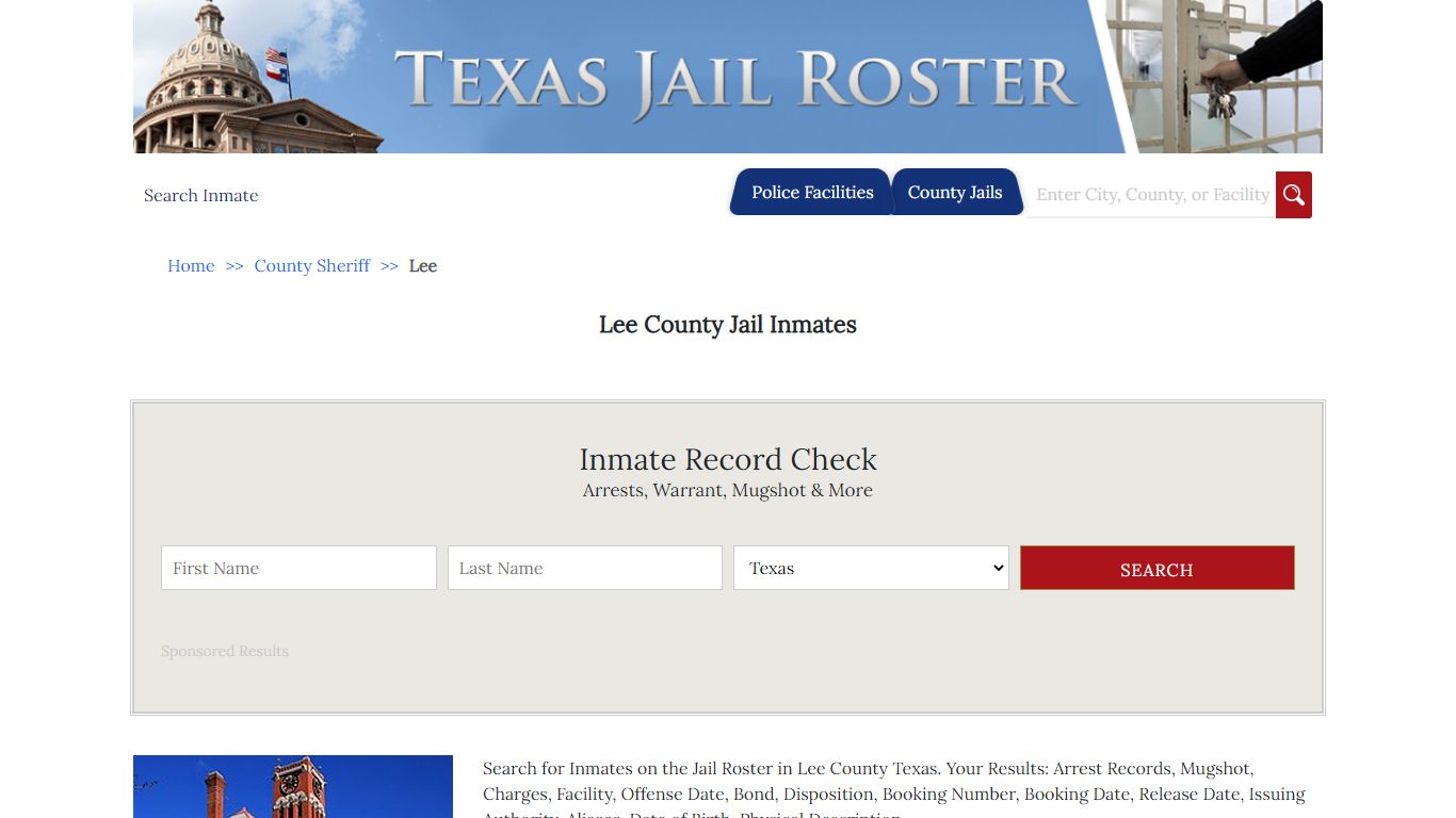 Lee County Jail Inmates - Jail Roster Search